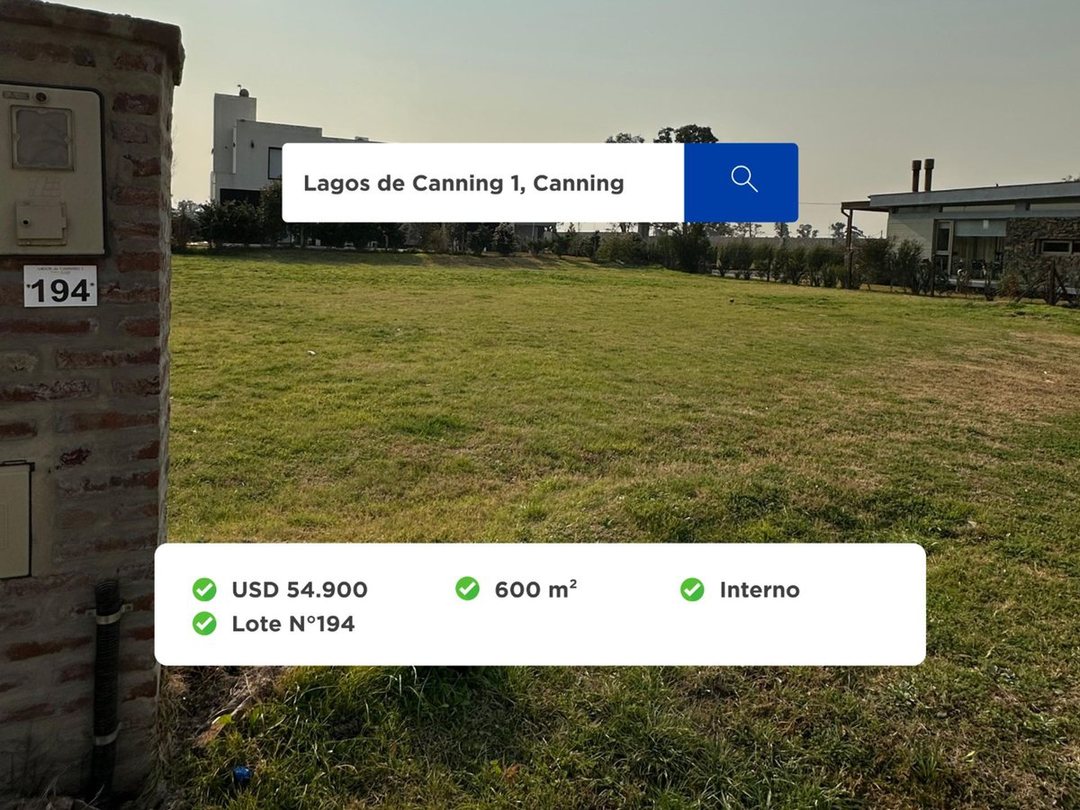 Terrenos y lotes en venta 0 ambiente en Sargento Cabral 5600, Lagos De Canning I, Canning, Esteban Echeverria, Buenos Aires