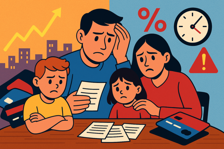 Familias asfixiadas: cae el ingreso disponible y casi el 50% de los ingresos se lo llevan gastos fijos y deuda con los bancos