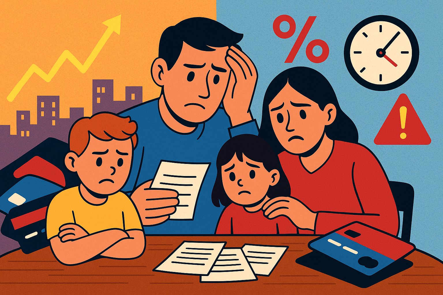 Familias asfixiadas por gastos fijos y deuda: el ingreso disponible cae drásticamente