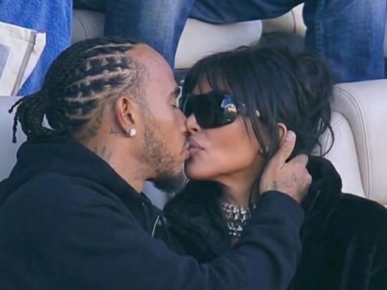 Lewis Hamilton y Kim Kardashian se mostraron juntos en el Super Bowl 2026