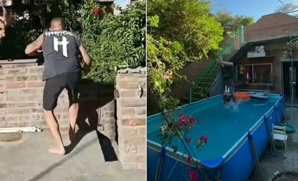 A lo Charly García: saltó a la pileta desde la terraza y todo terminó de la peor manera